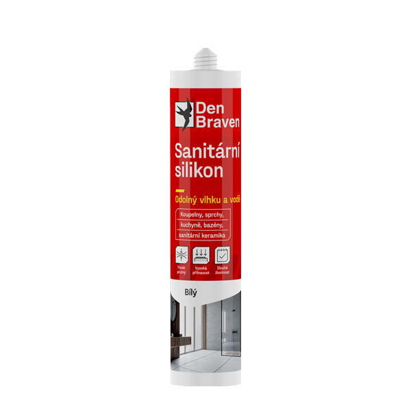 Den BRAVEN Sanitární silikon 280ml bílá