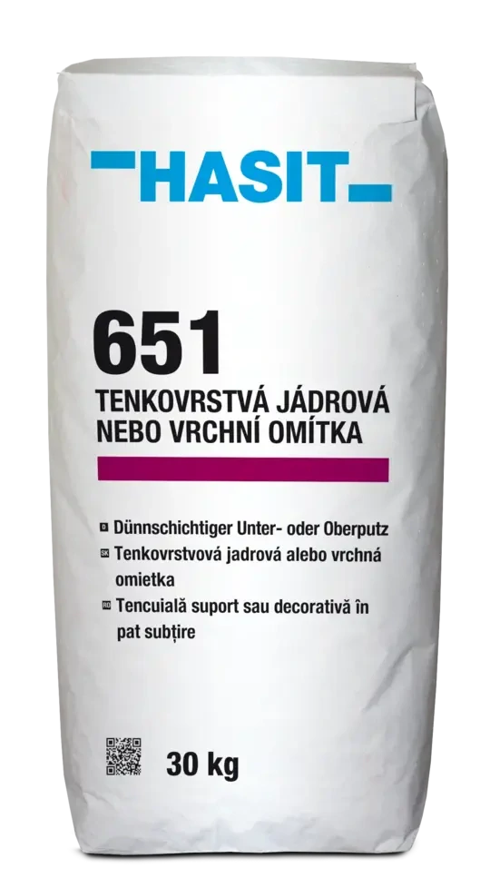 HASIT 651 Tenkovrstvá jádrová nebo vrchní omítka 30Kg
