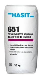 HASIT 651 Tenkovrstvá jádrová nebo vrchní omítka 30Kg